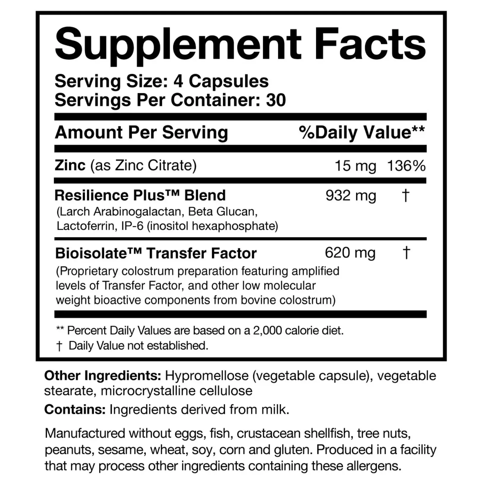 Researched Nutritionals Transfer Factor Rapid Response 120C