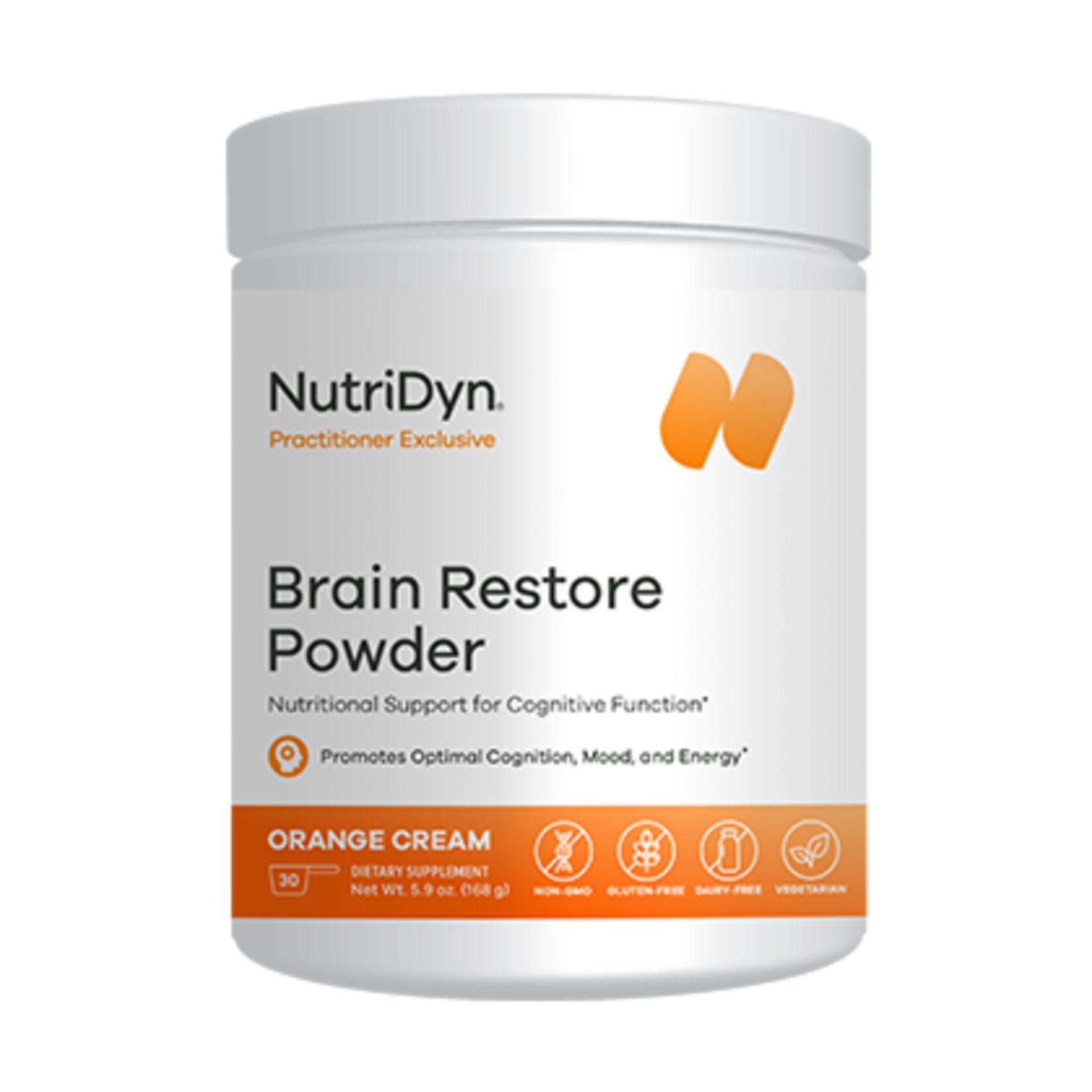 Nutridyn Brain Restore Powder 5.9oz Orange Cream
