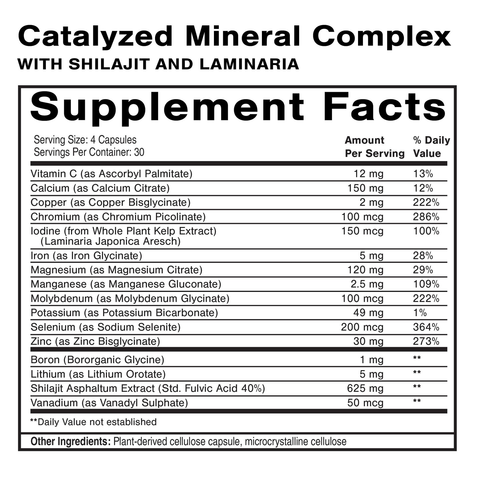 Quicksilver Catalyzed Mineral Complex with Shilajit & Laminaria 120c