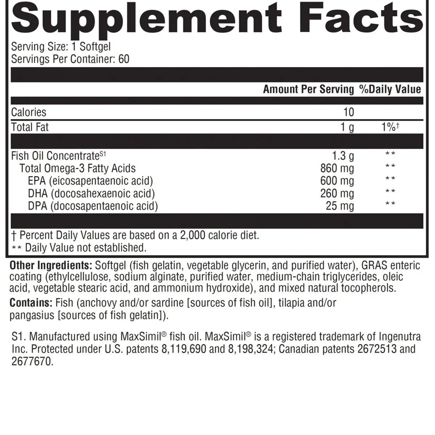 Focal OmegaMax 1300 (formerly Monumental) 60 softgels
