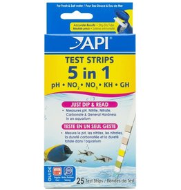 API Products API 5 in 1 Aquarium Test Strips 25 Pack