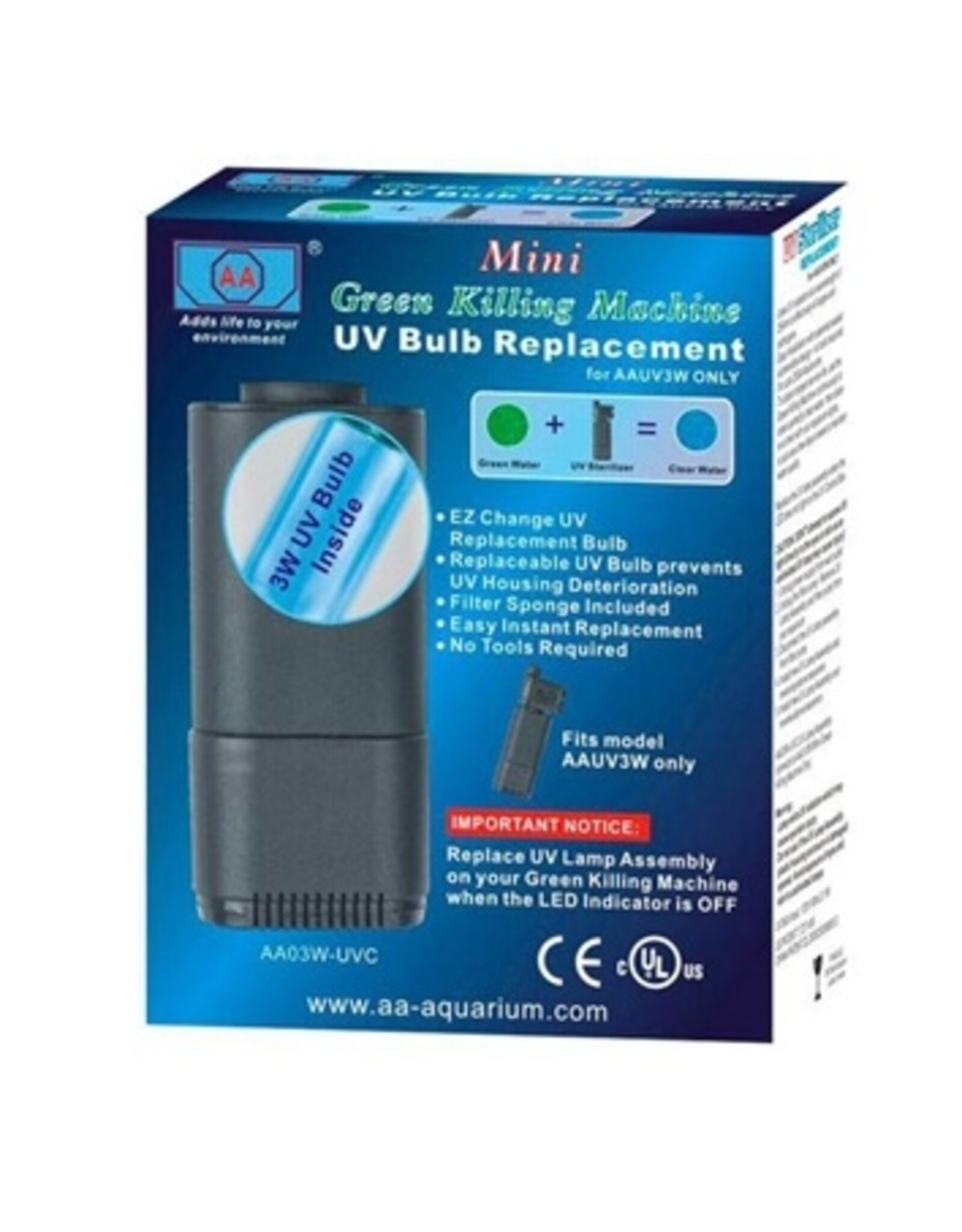AA Aquarium Green Killing Machine UV Sterilizer - Replacement Bulb