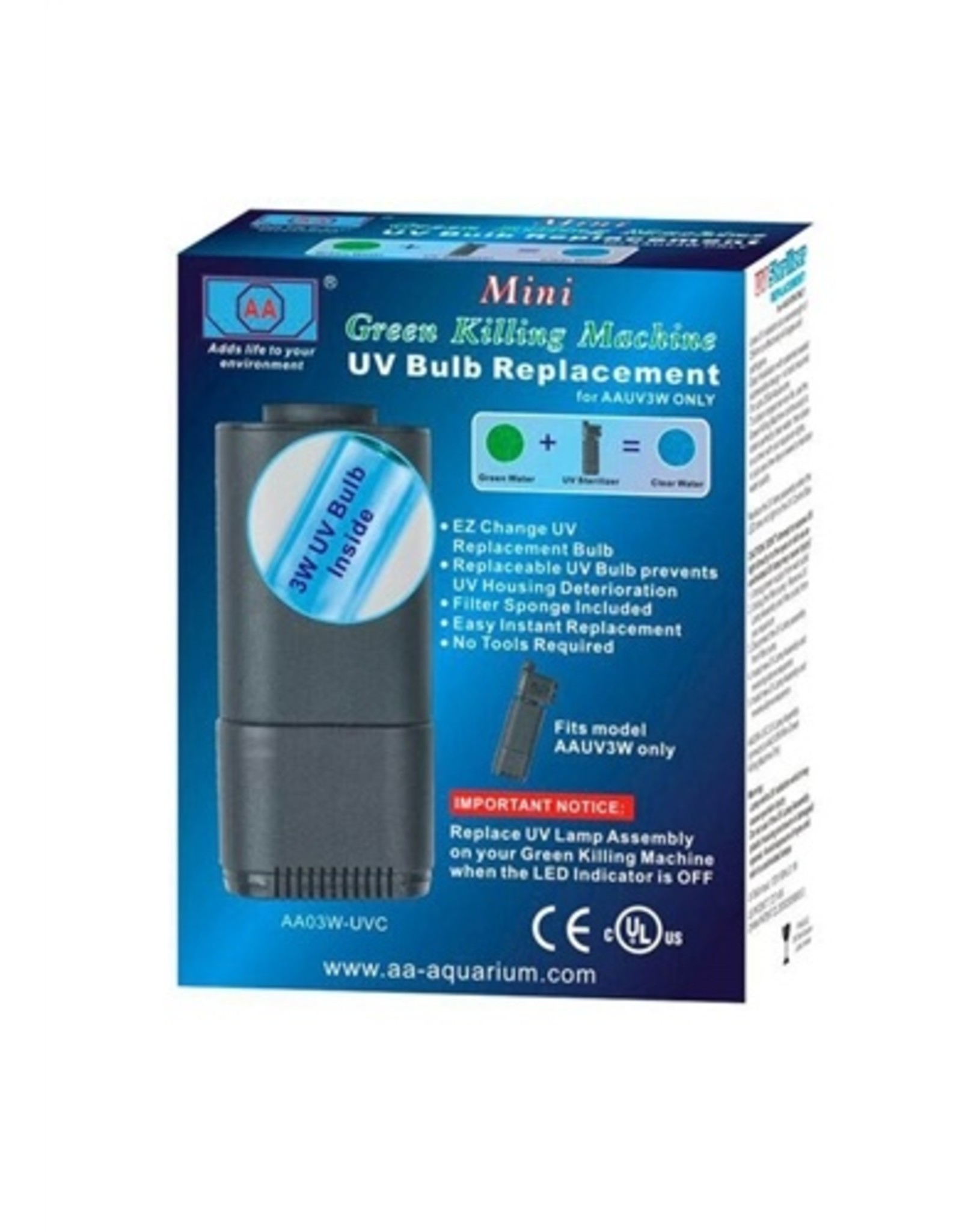 AA Aquarium Green Killing Machine UV Sterilizer - Replacement Bulb