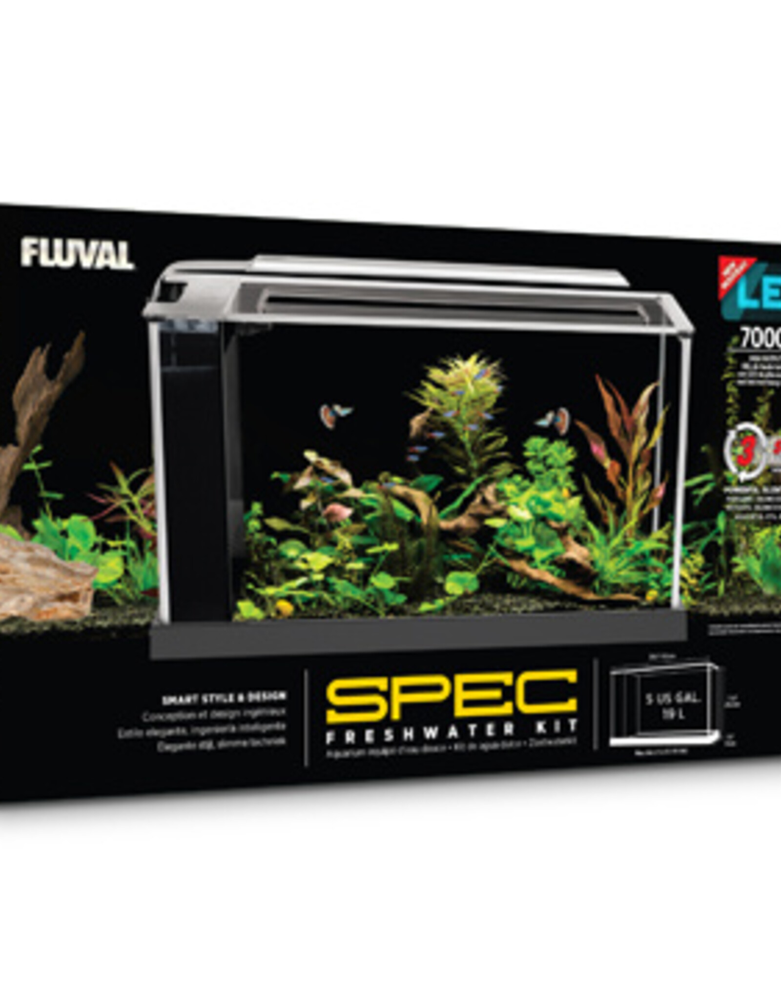 Fluval FLUVAL SPEC Black Glass Aquarium 5Gal (19L)