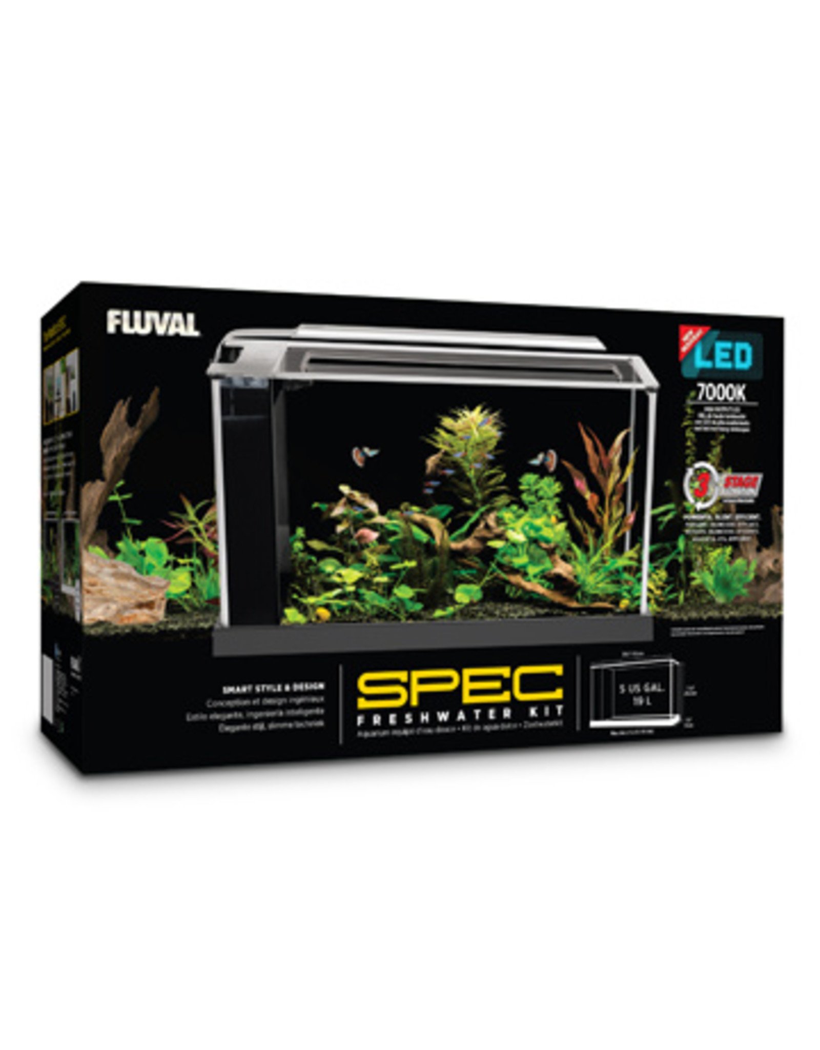 Fluval FLUVAL SPEC Black Glass Aquarium 5Gal (19L)