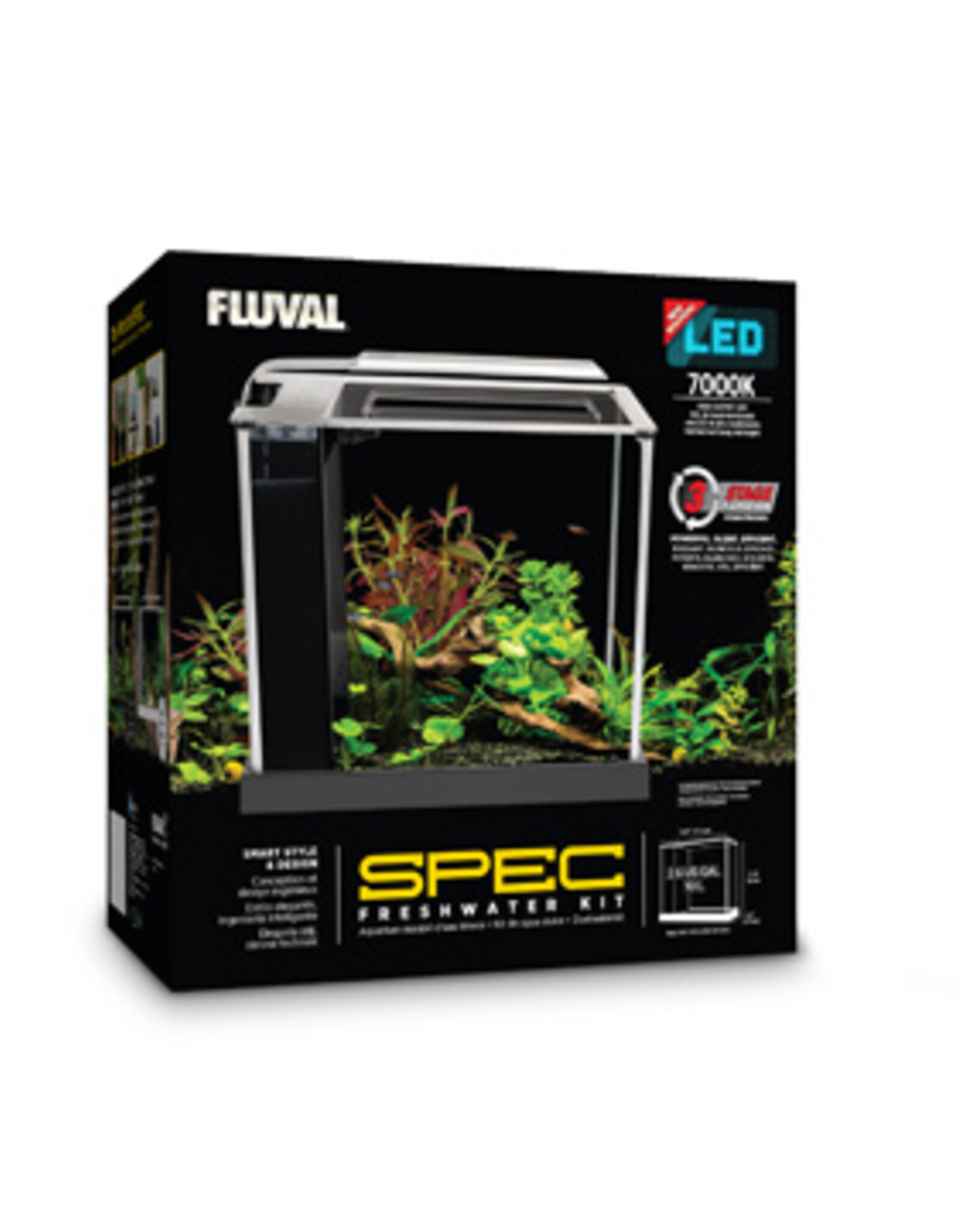 Fluval FLUVAL SPEC Black Glass Aquarium 2.6 gallon