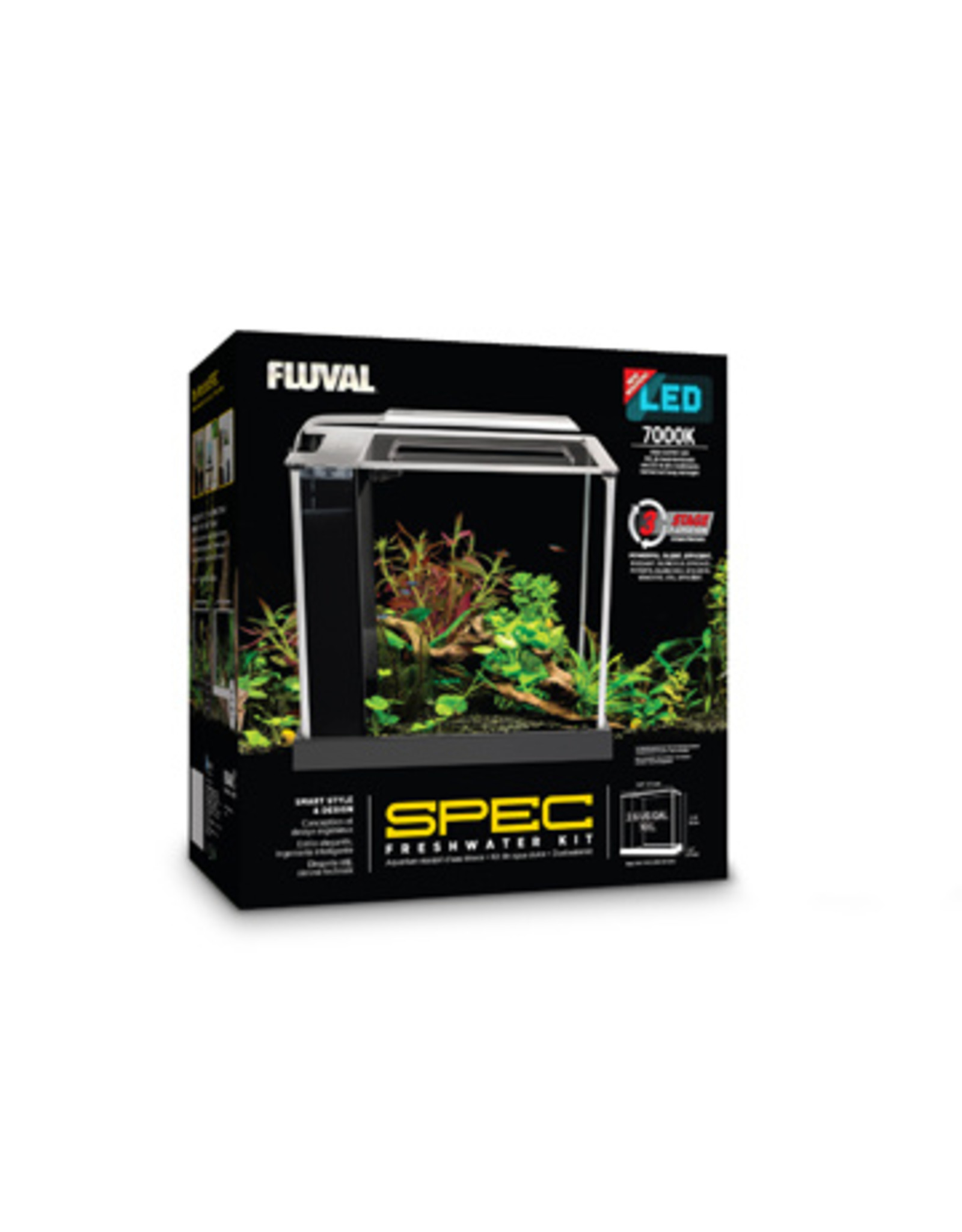 Fluval FLUVAL SPEC Black Glass Aquarium 2.6 gallon