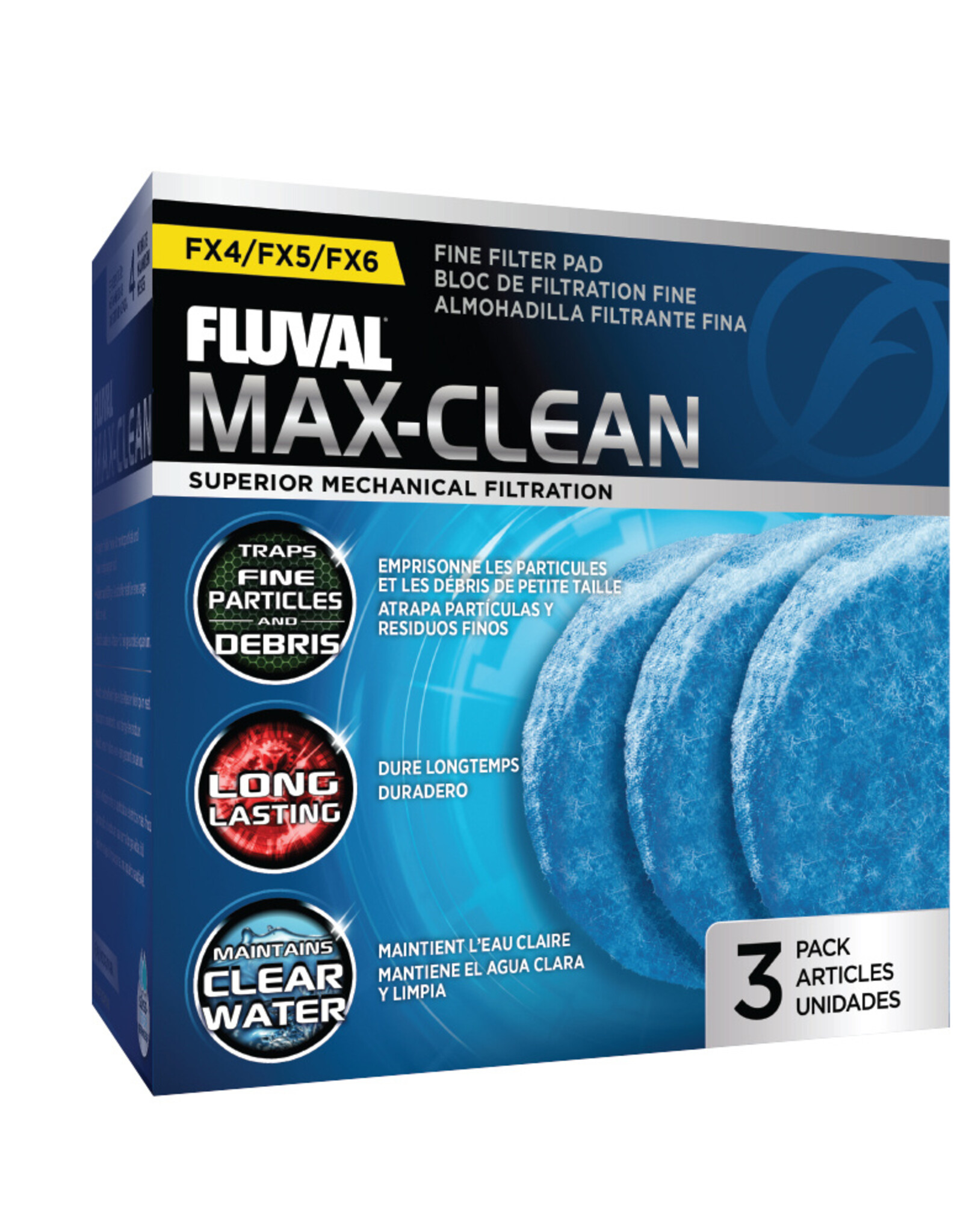 Fluval FLUVAL FX4/5/6 Max-Clean Fine Filter Pad -3 Pack