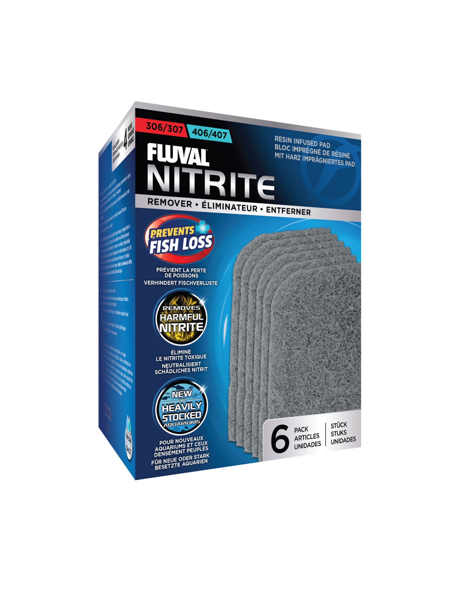 Fluval FLUVAL Replacement Filter Pad 306/307/406/407 6 Pack