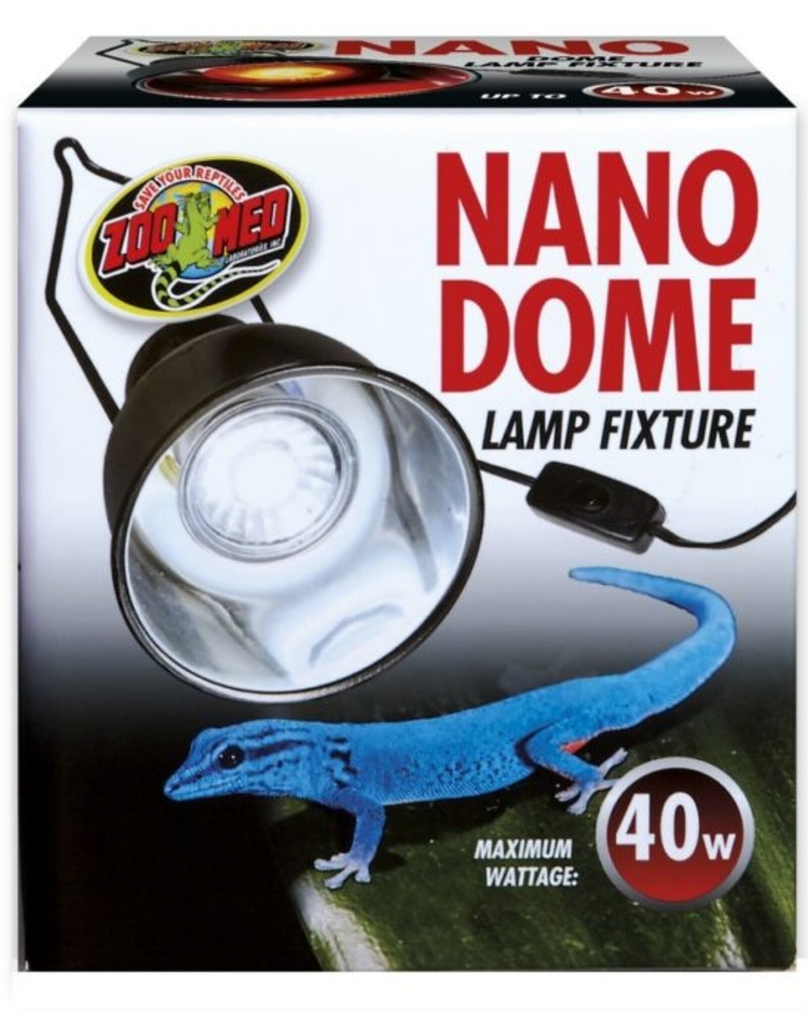 Zoo Med ZOO MED Nano Dome Lamp Fixture for 10 Gallons or Smaller Holds up to 40 Watts