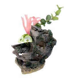 Penn Plax PENN PLAX Small Shipwreck Stern with Plants