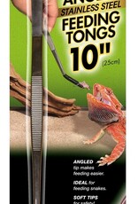 Zoo Med ZOO MED Angled Stainless Steel Feeding Tongs 10 inch with Soft Tips
