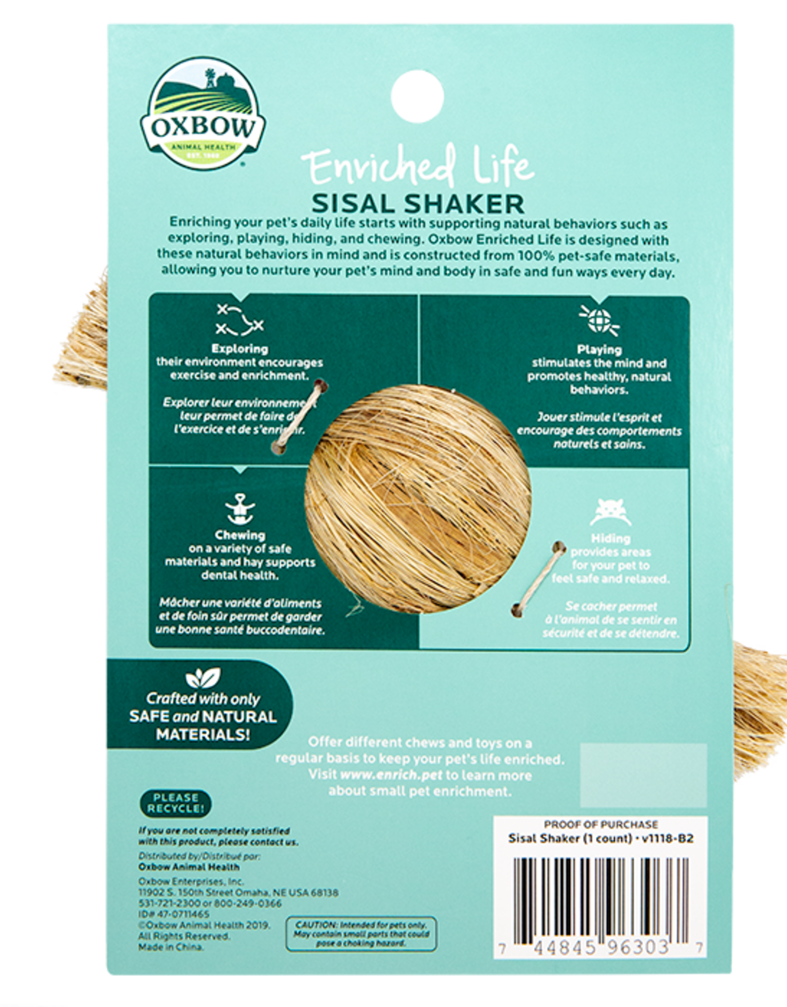 Oxbow OXBOW Enriched Life Sisal Shaker Natural Chew 6.5' Length