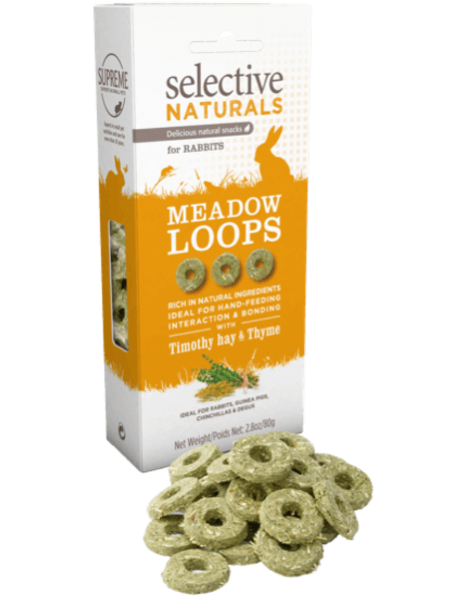 Supreme Pet Foods SELECTIVE NATURALS Meadow Loops Rabbit Treats Timothy Hay & Thyme