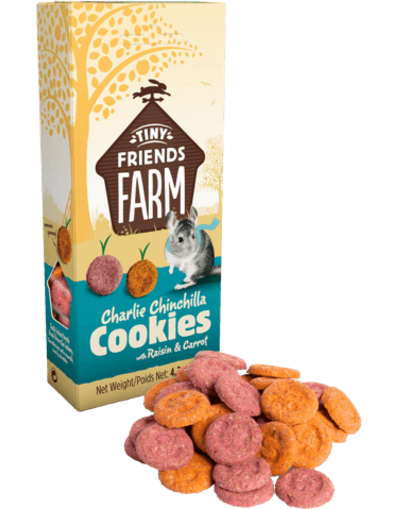 Supreme Pet Foods TINY FRIENDS FARM Charlie Chinchilla Cookie 120gs with Raisin & Carrot