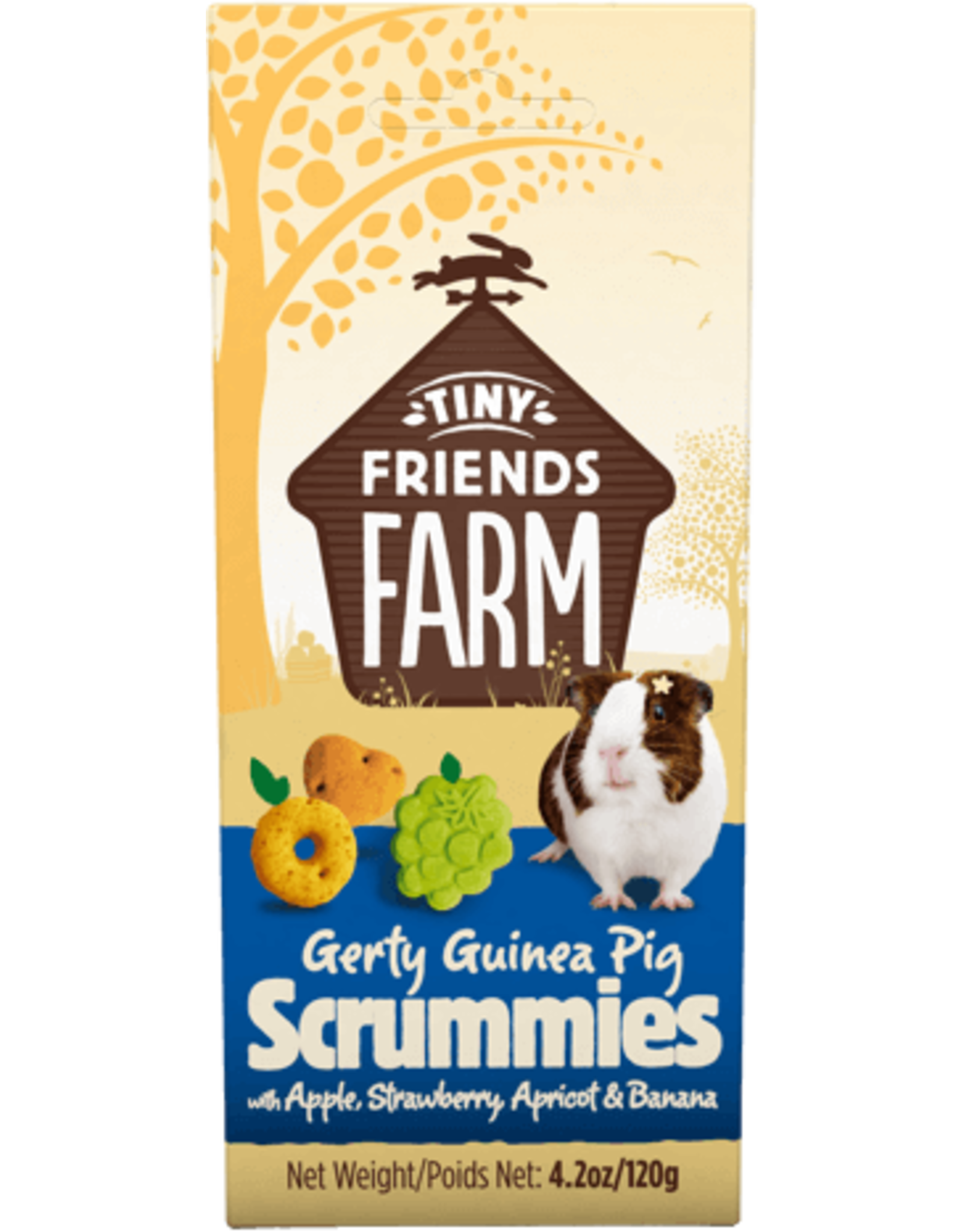 Supreme Pet Foods TINY FRIENDS FARM Gerty Guinea Pig Scrummies with Apple, Strawberry, Banana, Apricot