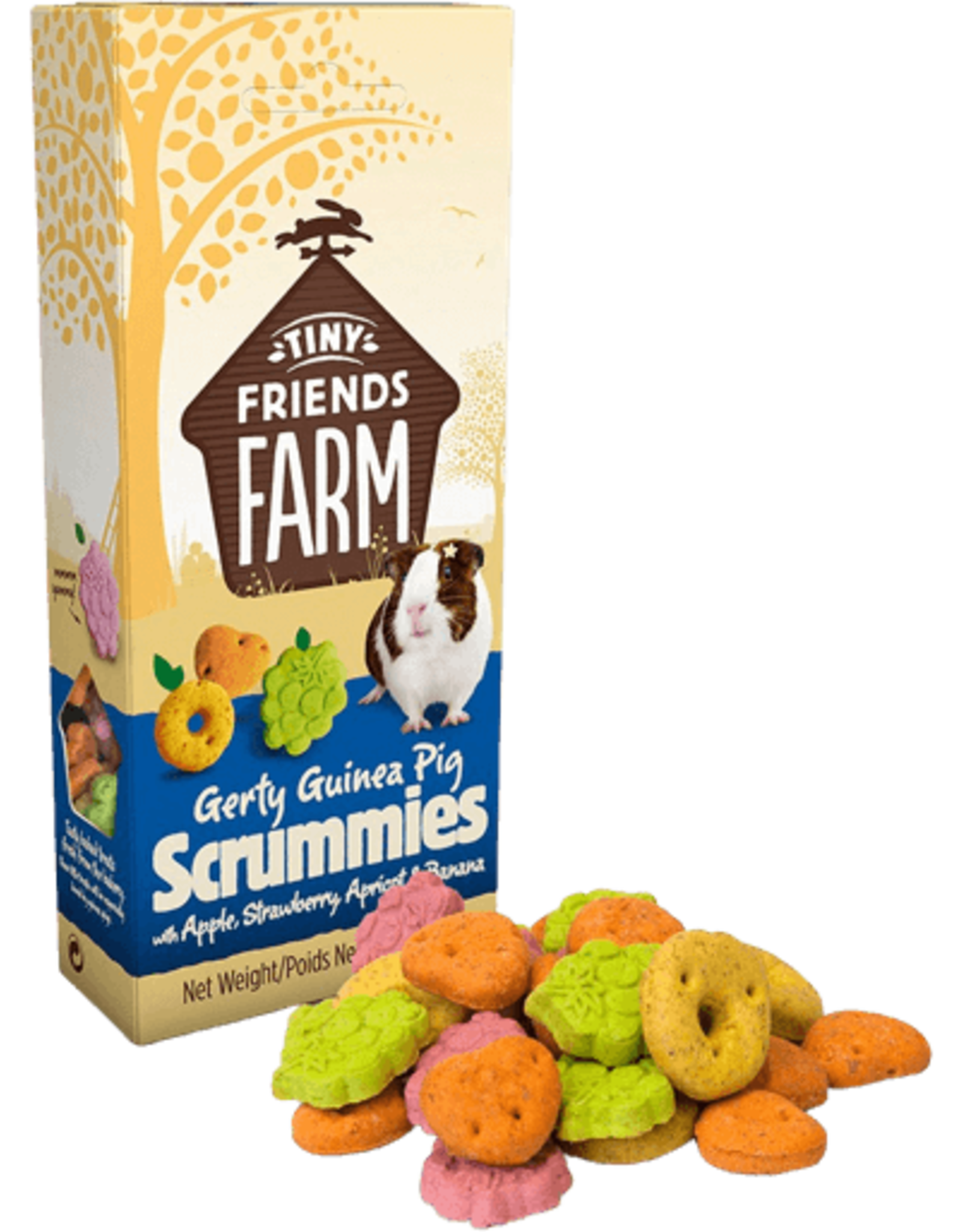 Supreme Pet Foods TINY FRIENDS FARM Gerty Guinea Pig Scrummies with Apple, Strawberry, Banana, Apricot