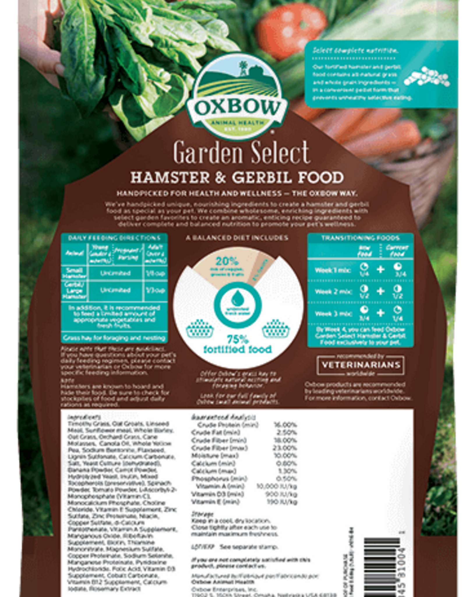 Oxbow OXBOW Garden Select Hamster and Gerbil Food 1.5 pound Bag