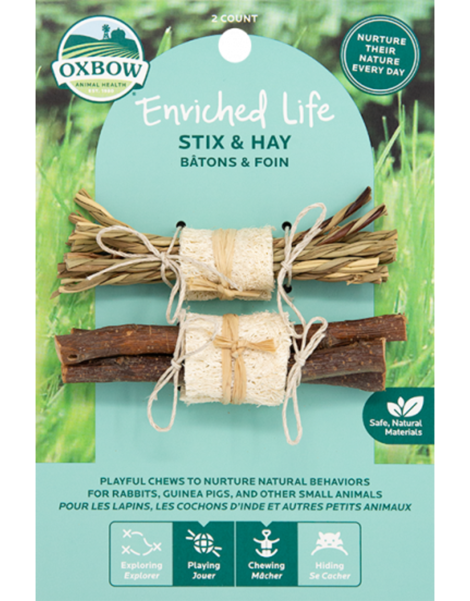 Oxbow OXBOW Enriched Life Stix And Hay Natural Chew 2 Pack
