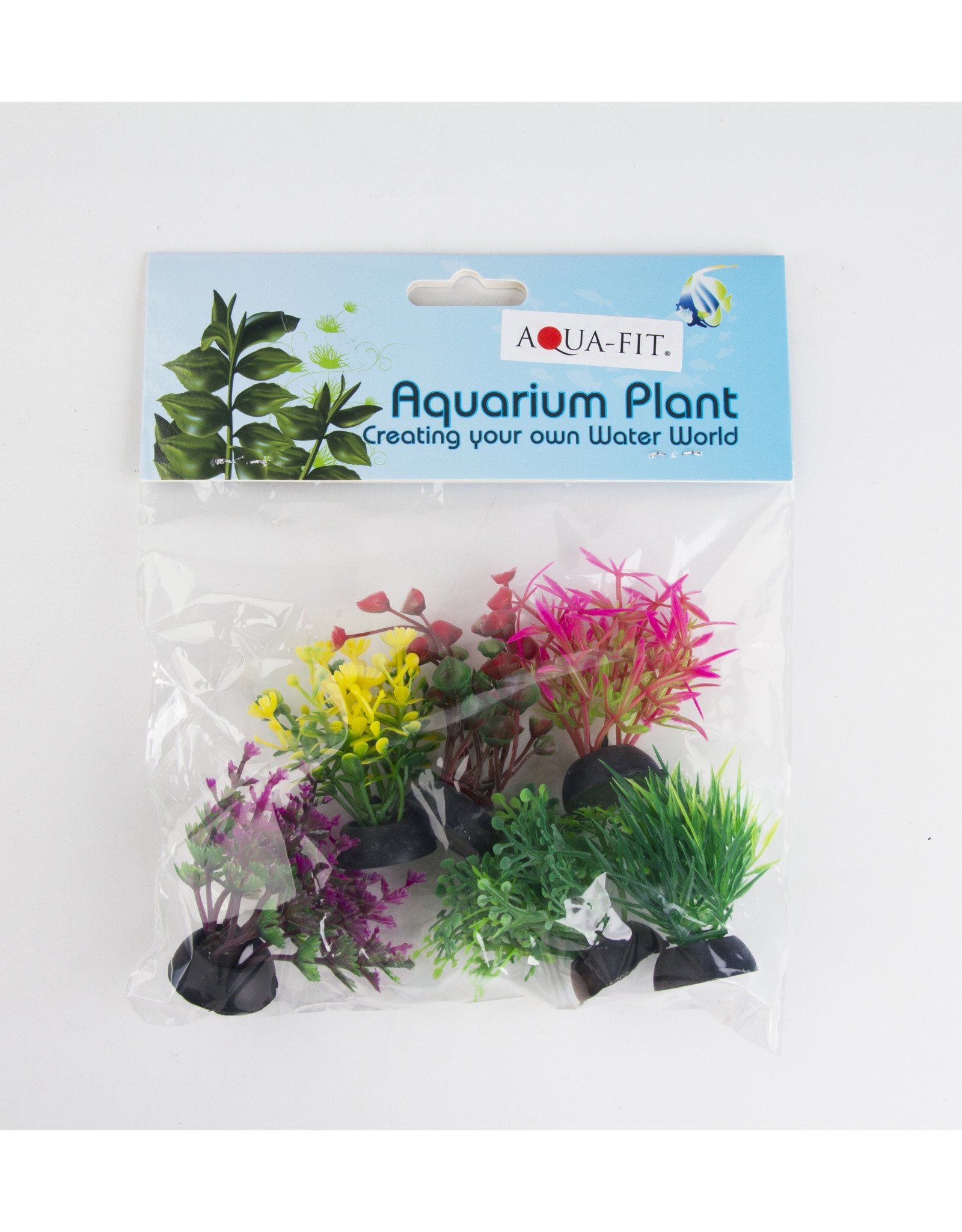 Burgham Aqua-Fit AQUA-FIT Assorted 2" Plastic Plants 6pc