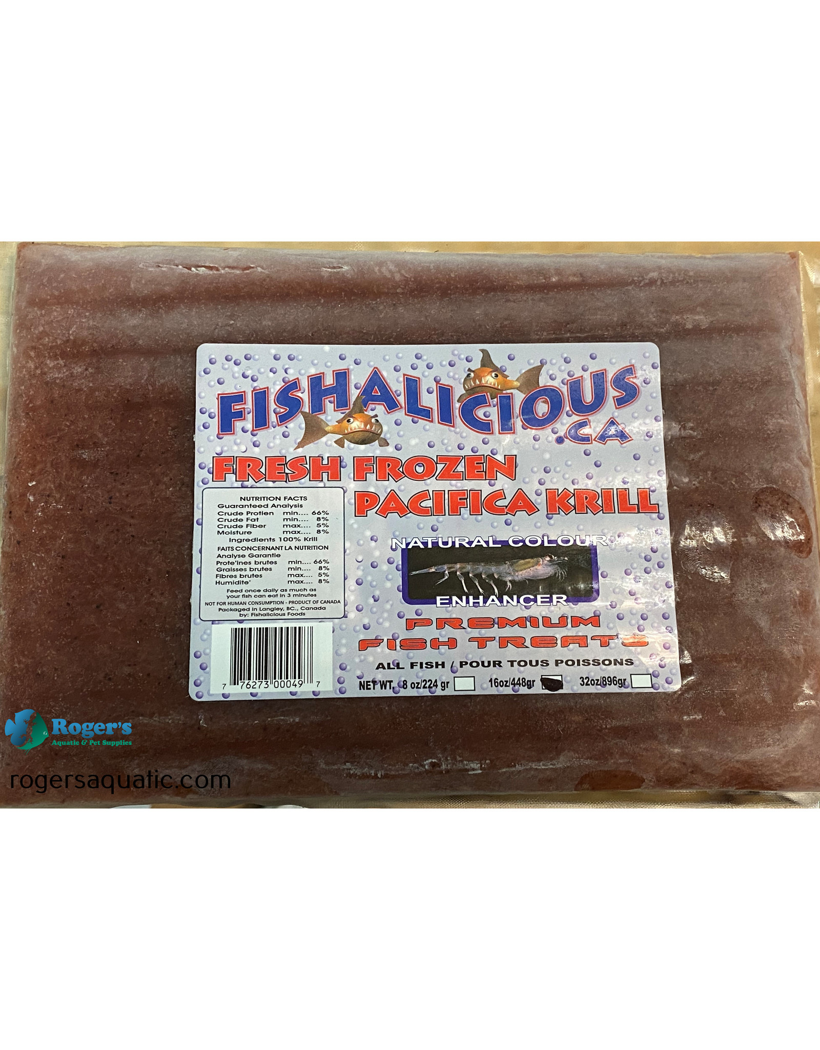 Fishalicious Foods FISHALICIOUS FOODS - Frozen Pacifica Krill 16 oz. Flat Pack
