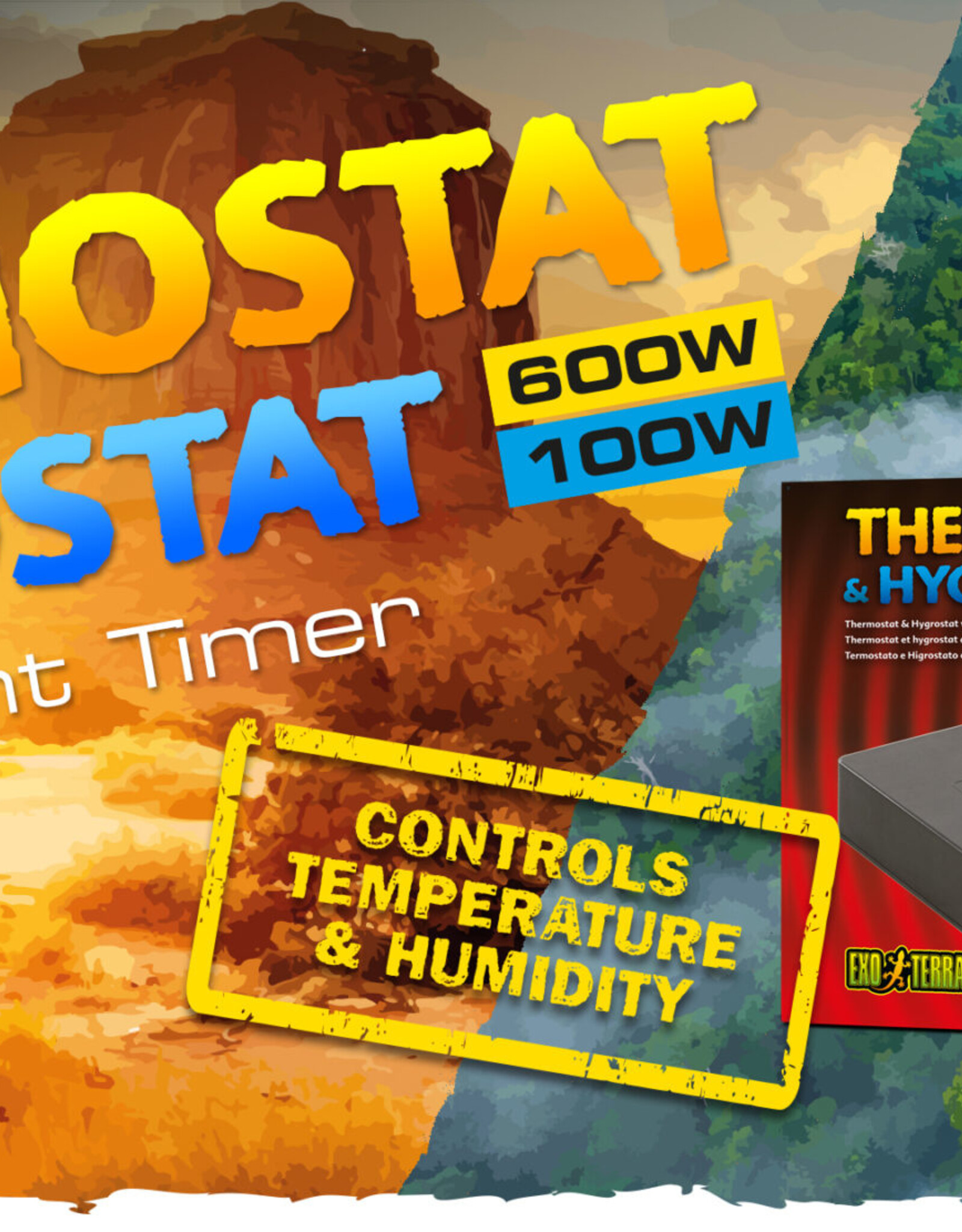 Exo Terra EXO TERRA  Thermostat Day/Night Timer 600W & Hygrostat 100W