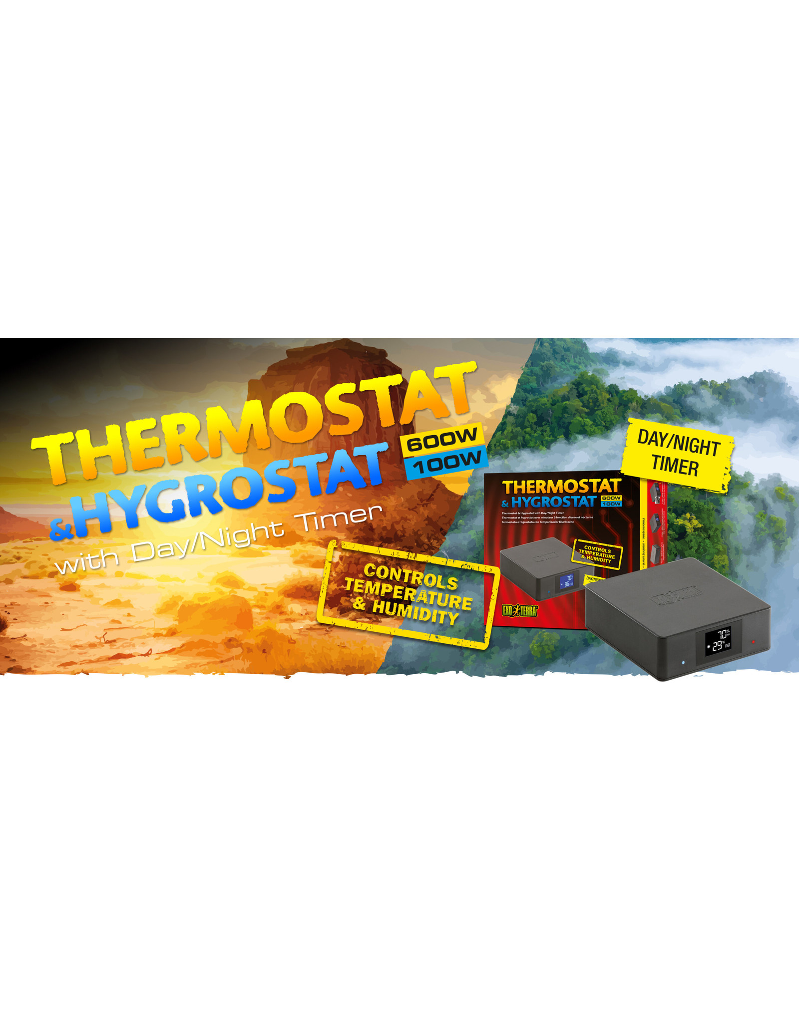 EXO TERRA Thermostat & Hygrostat avec minuteur