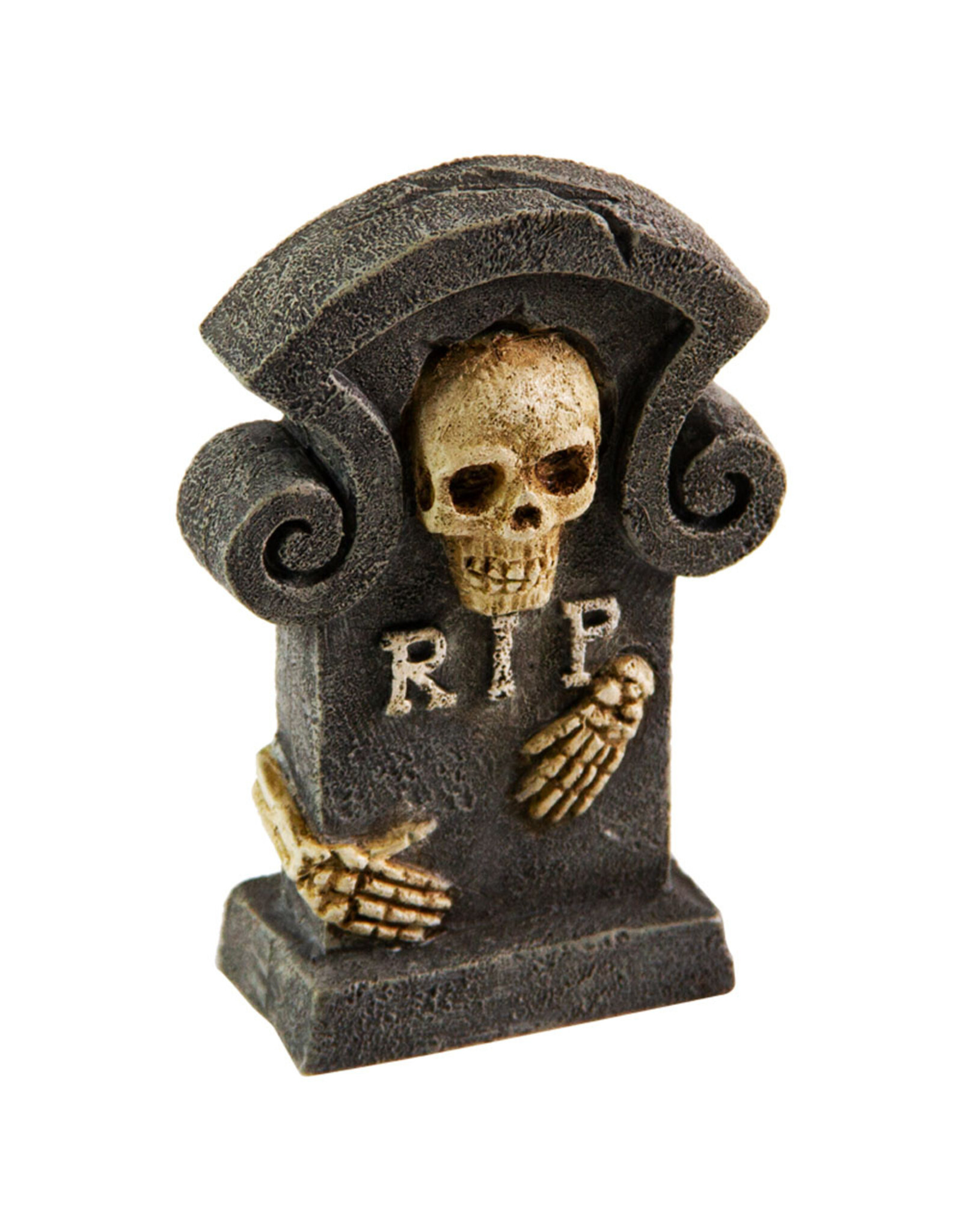 Burgham Aqua-Fit AQUA-FIT Polyresin Skull Tombstone 2"x1"x3.5"