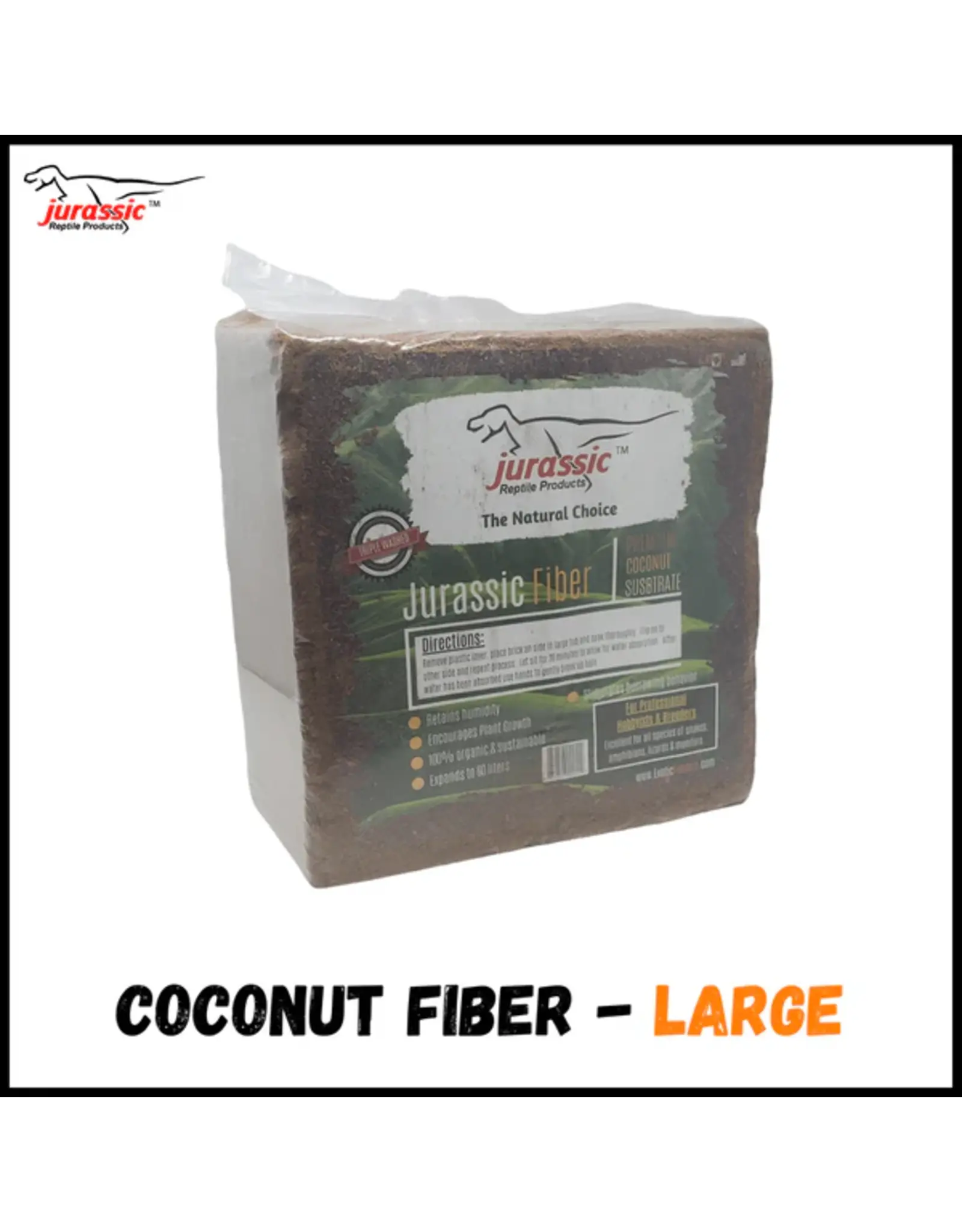 Jurassic Reptile Products JURASSIC REPTILE Coco Fiber Husk Large Brick 1/2 cubic ft.