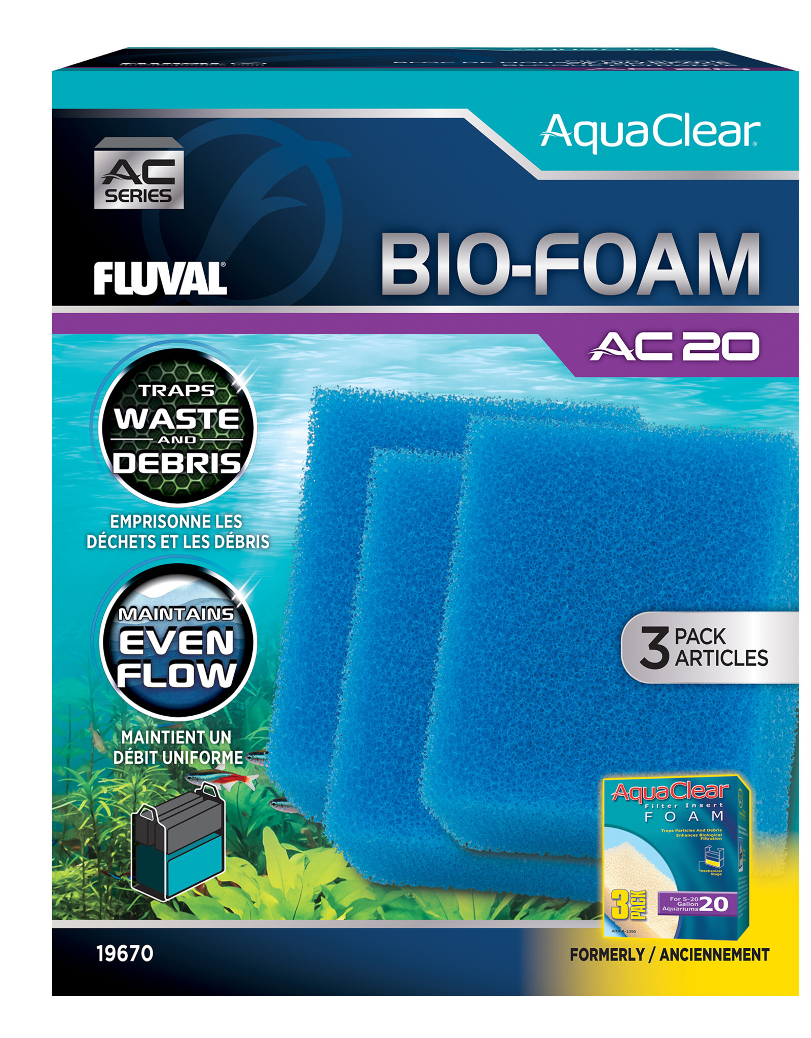Fluval FLUVAL AquaClear Bio-Foam Filter Insert - Blue