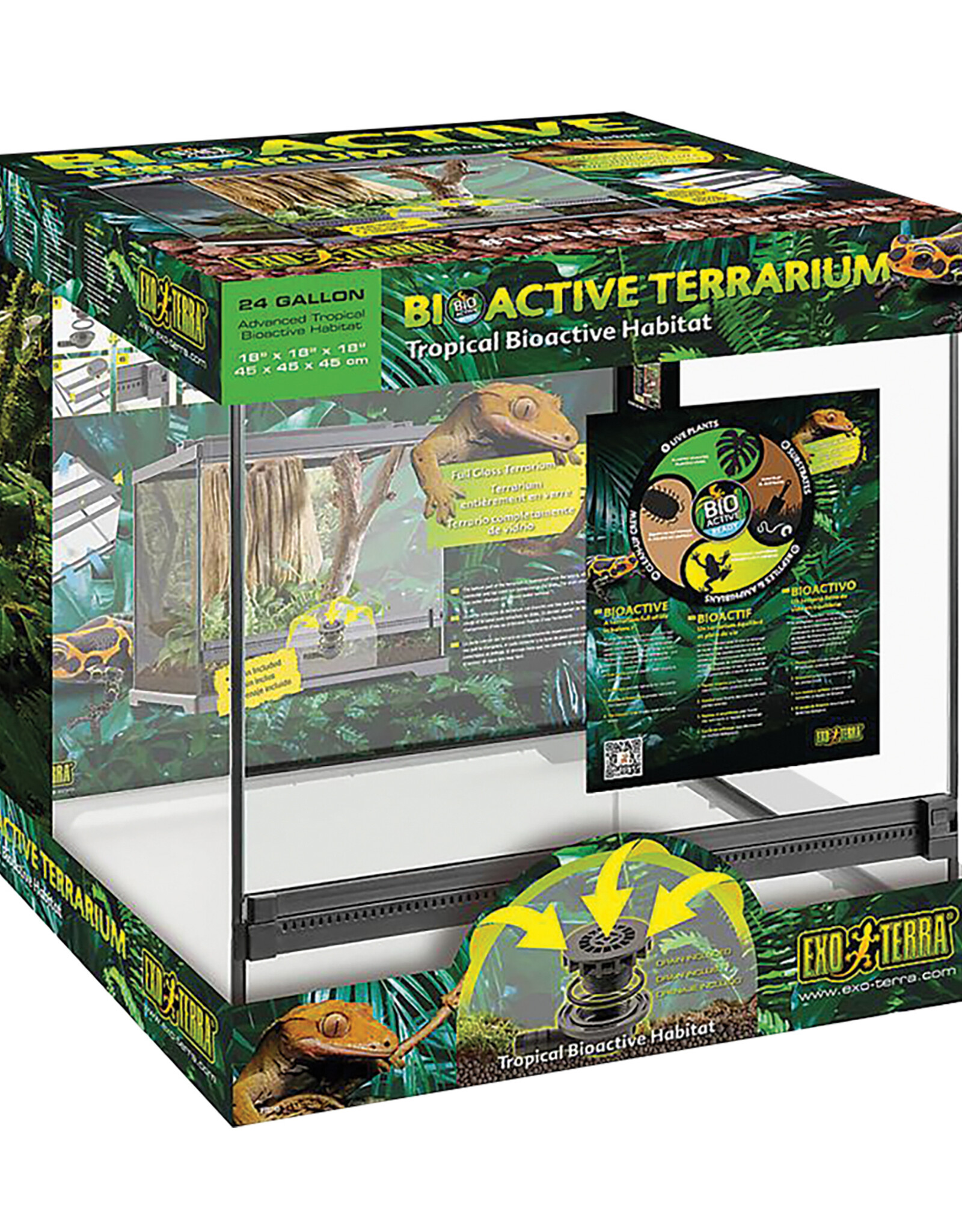 Exo Terra EXO TERRA All Glass Terrarium WIDE Small ADVANCED AMPHIBIAN HABITAT