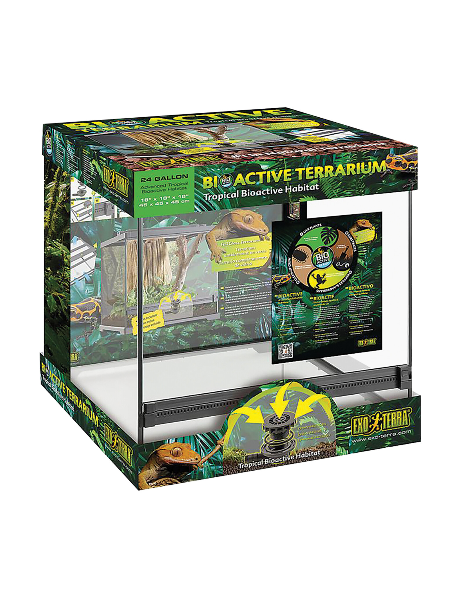 Exo Terra EXO TERRA All Glass Terrarium WIDE Small ADVANCED AMPHIBIAN HABITAT