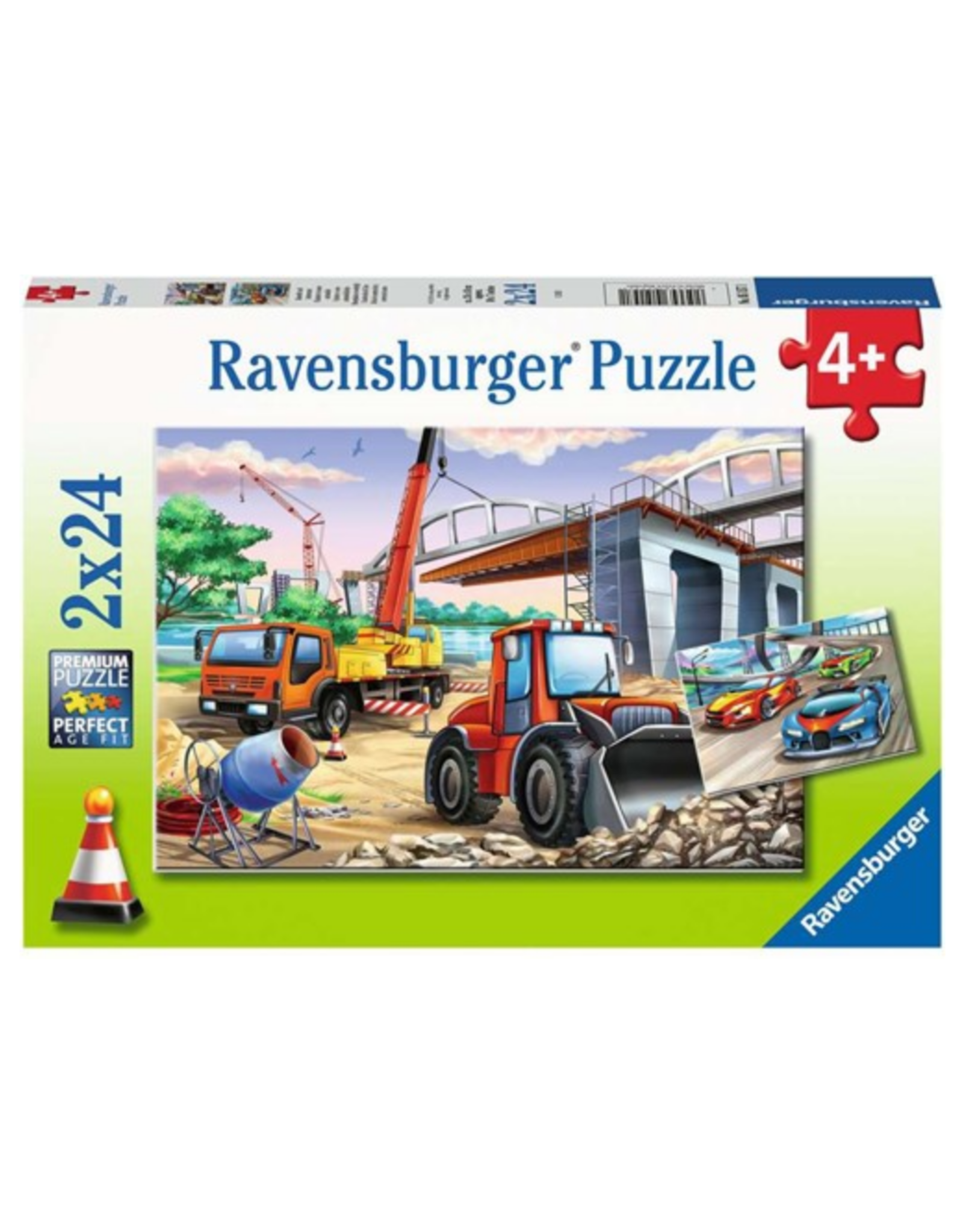 Ravensburger Construction & Cars 2 x 24 pc Puzzles
