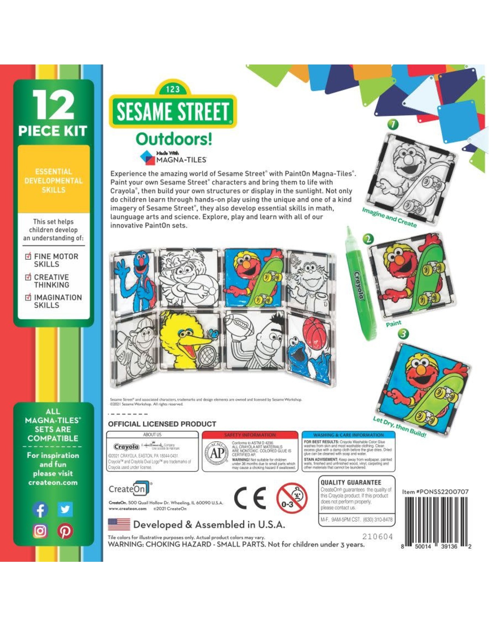 PaintOn Sesame Street Outdoor Magna-Tiles - Busy Bee Toys