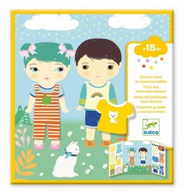Djeco Clothes Toddler Repositionable Sticker Book Activity