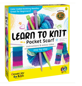 Creativity For Kids Learn to Knit Pocket Scarf