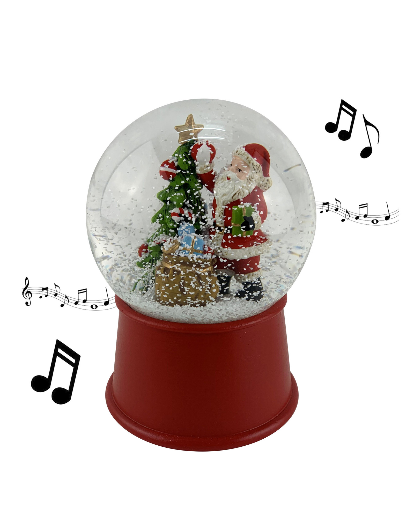 Santa Decorating Xmas Tree Wind Up Musical Snow Globe Ornament NEW Santa Decorating Xmas Tree Wind Up Musical Snow Globe Ornament NEW