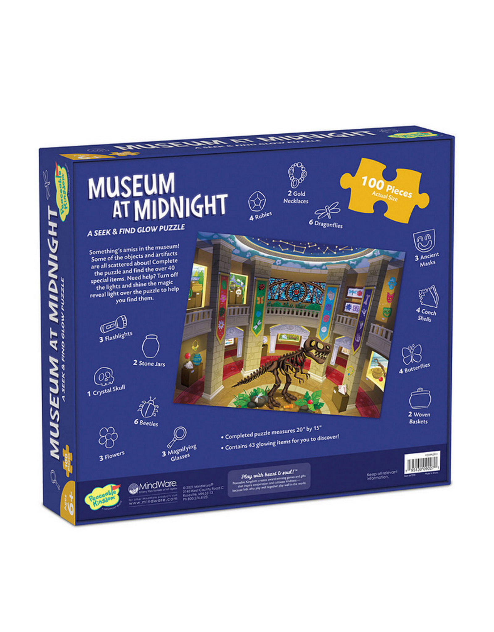 Peaceable Kingdom Museum At Midnight Seek & Find Glow Puzzle