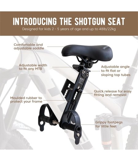 Kids Ride Shotgun Kids Toptube Seat Black