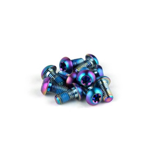 SRAM Rotor Bolt Kit - Titanium T25, Rainbow Bolts (Qty 12)