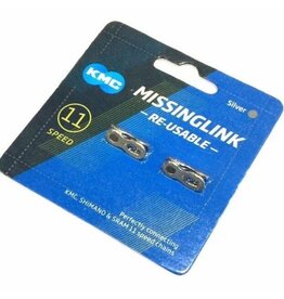 KMC Connecting Link for 11 Speed Chain, Silver, 2pcs/MF card