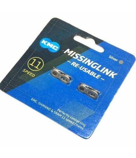 KMC Connecting Link for 11 Speed Chain, Silver, 2pcs/MF card