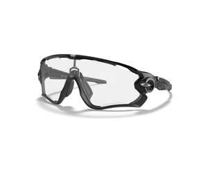 Jawbreaker Polished Black w/ Clear to Black Iridium Photochromic Lens