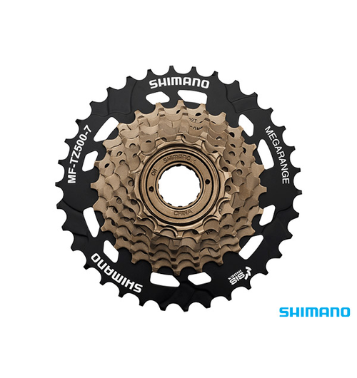 Shimano MF-TZ500 Multi Freewheel 7-Speed 14-34T Mega-range Cassette Black/Gold