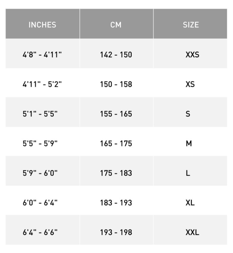 Specialized Road Bicycle Size Charts - Mornington & Berwick Cycles