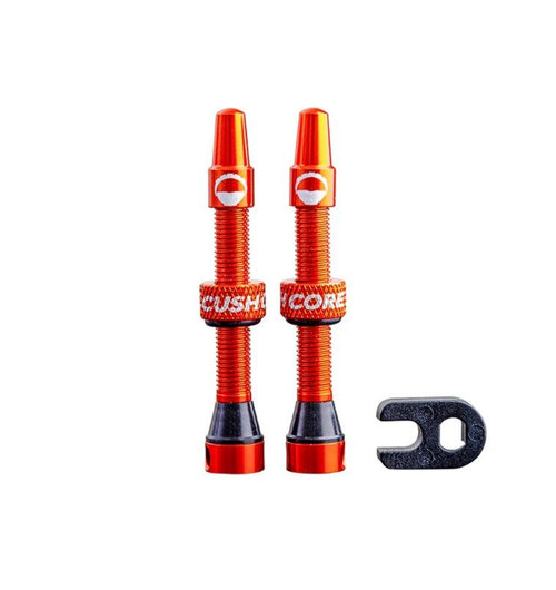 CushCore CushCore Tubeless Valves (Pair) Orange  44mm