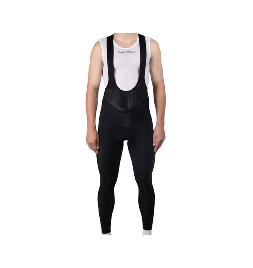 Pedal Mafia Men's Pro Thermal Long Bib Black Reflective