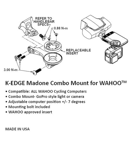K-Edge Trek Madone / Emonda Combo Mount for Wahoo Black