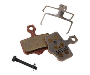 Disc Brake Pads - Small - Organic Compound, Steel Backing (Powerful) for Level B1, Elixir, and 2-Piece Road - 1 Set - OE MTB Pad