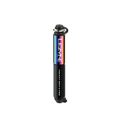 Lezyne Pocket Drive Pro - Black/Neo Metallic, CNC, 160psi, ABS Flex Hose V-Core Tool, 141 mm